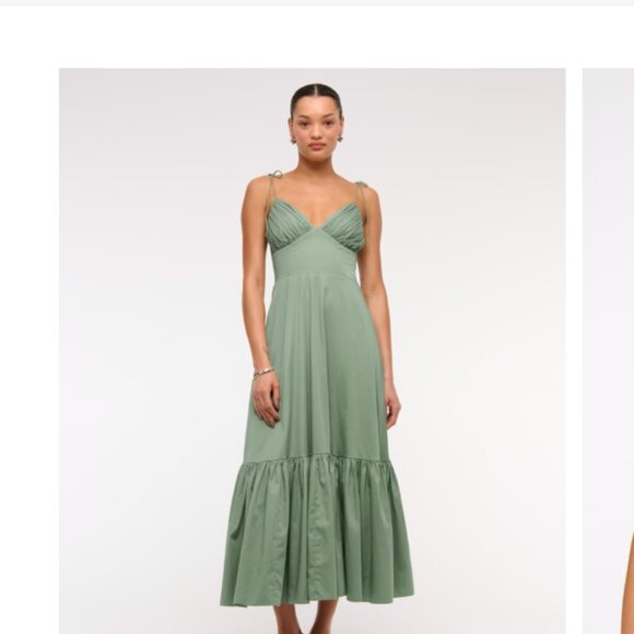 Abercrombie & Fitch Tie-Strap Tiered Maxi Dress  sz L - Picture 1 of 6